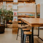 Wood Furniture - brown and black wooden table and stools