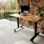 Furniture Upcycling - a wooden table with a laptop on top of it