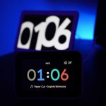 Smart Home Hub - black digital clock at 1:06