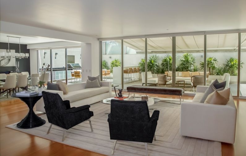 Interior Design - two black suede armchairs during daytime